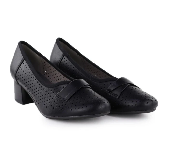 Dámské černé ažurové lodičky Jezzi 233-12 Dámské černé ažurové lodičky Jezzi 233-12