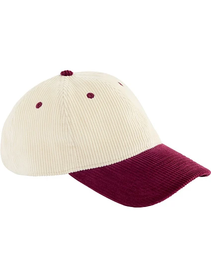 Beechfield B 690 6 panelová kšiltovka "Contrast Corduroy" 53.0690 natural/burgundy Beechfield B 690 6 panelová kšiltovka "Contrast Corduroy" 53.0690 natural/burgundy