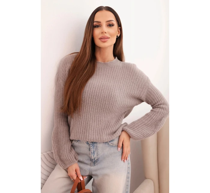 Svetr dámský z baby alpaky s bufkovými rukávy fango