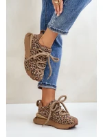 Dámské Zamszové Tenisky Na Platformě S Tlustým Šněrováním Panthera Artiker 55C0135 Hnědé