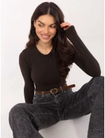 Bluzka WT BZ model 21875470 ciemny brązowy - FPrice Bluzka WT BZ model 21875470 ciemny brązowy - FPrice