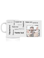 Personalizovaný klasický bílý hrníček 300 ml s textem a fotografií