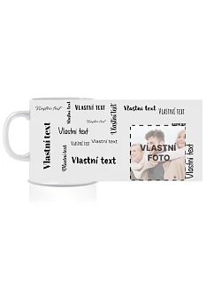 Personalizovaný klasický bílý hrníček 300 ml s textem a fotografií