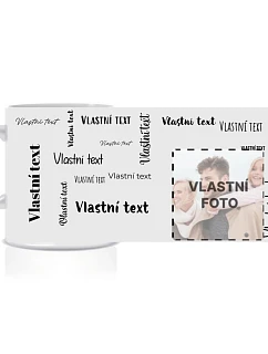 Personalizovaný klasický bílý hrníček 300 ml s textem a fotografií