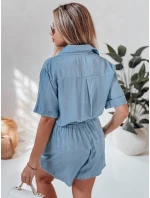 Dámský plátěný set oversize LINEN LOVE light blue FashionStreet AY1139