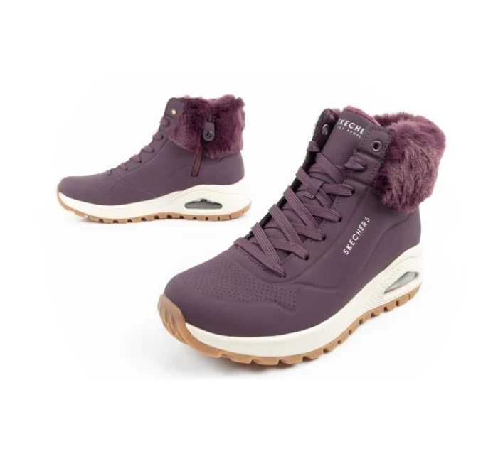 Skechers Uno Rugged dámská sportovní obuv zateplené boty zimní fialové dámské