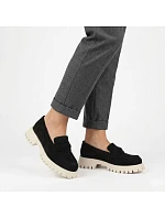 Dámské kožené polobotky semišové lordy černé Filippo DP7554 Dámské kožené polobotky semišové lordy černé Filippo DP7554