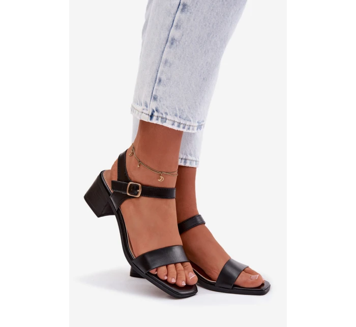 Dámské ekokůže sandály na klínu Černé Sabela