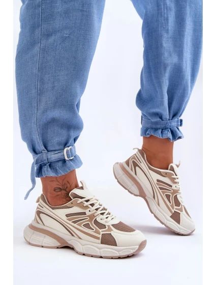 Dámské sportovní šněrovací boty Béžove Emare Dámské sportovní šněrovací boty Béžove Emare