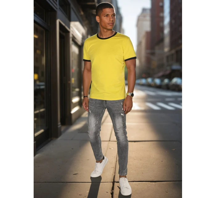 Pánské základní žluté tričko Dstreet model 21988549 - FashionStreet