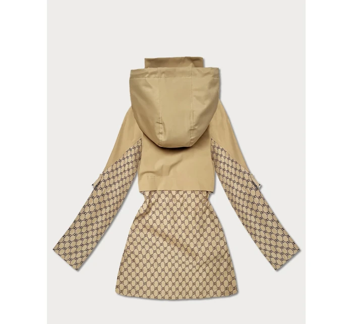 Kurtka damska ze ściągaczem w talii Goodlookin piaskowa (KK60414-2#)