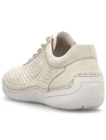 Dámské perforované béžové kožené polobotky model 21904669 - Rieker