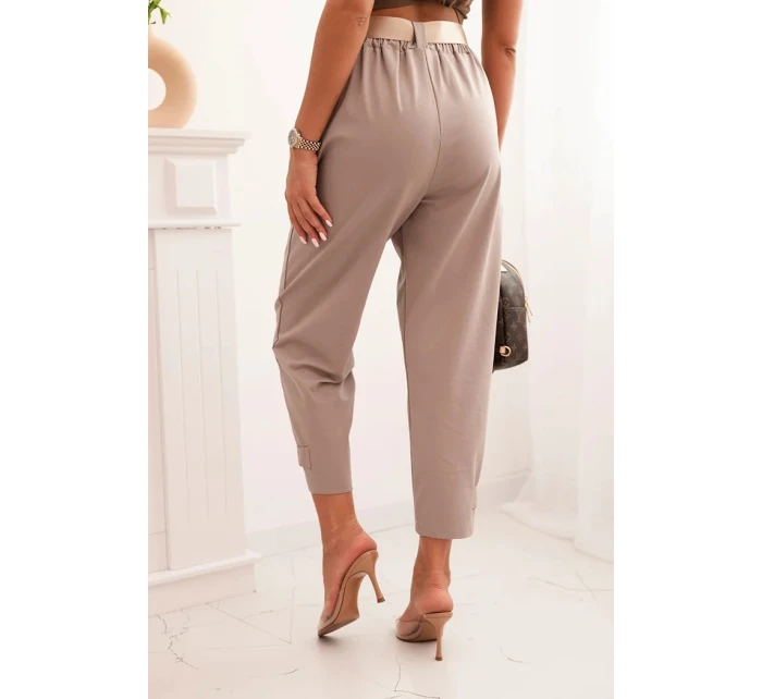 Kalhoty Summer Punto s uzávěrem na nohavicích fango