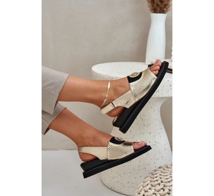 Dámské Sandály Na Klínu Zlaté Isnnoria Dámské Sandály Na Klínu Zlaté Isnnoria