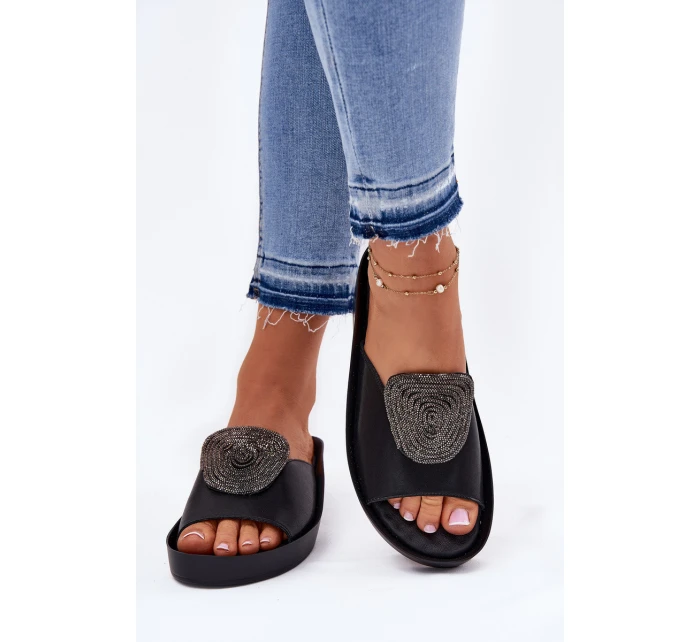 Kožené Dámské S Ozdobou Černé model 21698248 - S.Barski Kožené Dámské S Ozdobou Černé model 21698248 - S.Barski