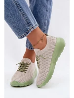 Materiálové Dámské Sportovní Boty Béžové Helinae Materiálové Dámské Sportovní Boty Béžové Helinae