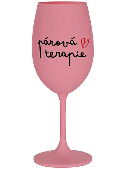 PÁROVÁ TERAPIE - růžová sklenice na víno 350 ml PÁROVÁ TERAPIE - růžová sklenice na víno 350 ml