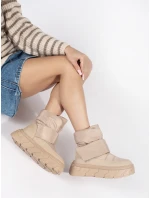 Krásné hnědé dámské sněhule platforma Krásné hnědé dámské sněhule platforma