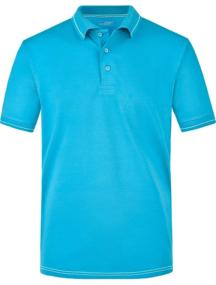 Daiber JN 569 Pánské žerzejové elastické polo 02.0569 aqua/white Daiber JN 569 Pánské žerzejové elastické polo 02.0569 aqua/white