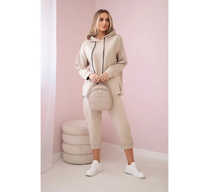 Souprava Punto Milano Winter Hoodie + kalhot béžový