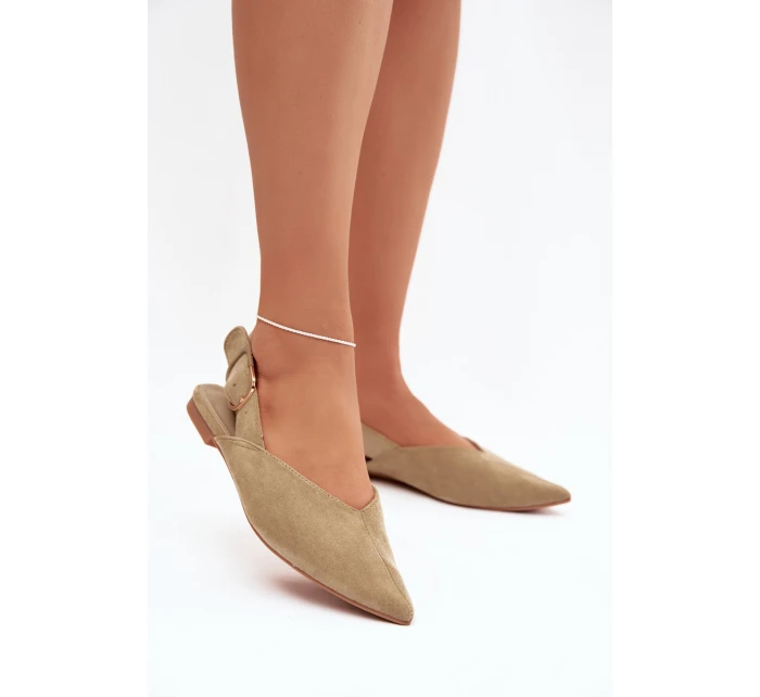 Dámské baleríny s přeskou Zelené Tanelia