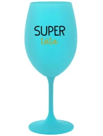 SUPER TÁTA - tyrkysová sklenice na víno 350 ml