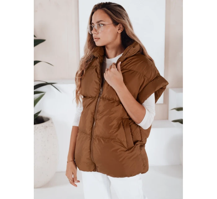 Dámská prošívaná vesta NIMIA camel FashionStreet TY3249