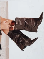 Dámské kozačky s širokým svrškem hnědé FashionStreet ZY1107 Dámské kozačky s širokým svrškem hnědé FashionStreet ZY1107