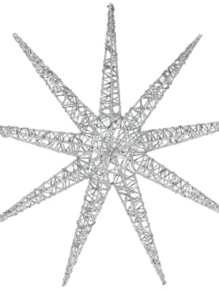 OZDOBNÝ PŘÍVĚSEK SNĚHOVÉ VLOČKY 50LED STŘÍBRA