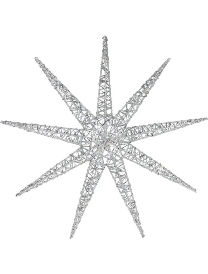 OZDOBNÝ PŘÍVĚSEK SNĚHOVÉ VLOČKY 50LED STŘÍBRA