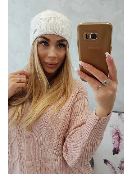 Fleecová čepice  bílá model 18750495 - K-Fashion