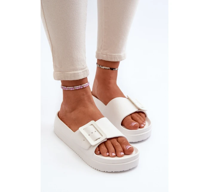 Dámské Pěnové Žabky Na Platformě S Big Star Bílé model 21654884 - Big Star Shoes Dámské Pěnové Žabky Na Platformě S Big Star Bílé model 21654884 - Big Star Shoes