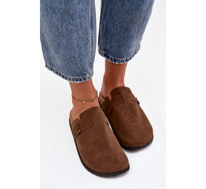 Dámské pantofle a na platformě s přezkou Selio