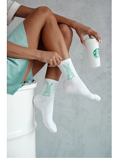 Dámské ponožky Králíček s ocáskem Bílomodré