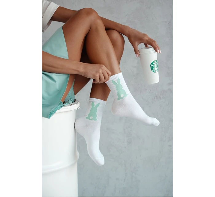 Dámské ponožky Králíček s ocáskem Bílomodré