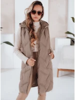 Dámská dlouhá prošívaná vesta s kapucí FashionStreet TY5098