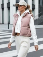 Dámská prošívaná růžová vesta FashionStreet TY5199