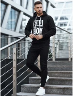 Pánská mikina s kapucí černá FashionStreet BX5925 Pánská mikina s kapucí černá FashionStreet BX5925