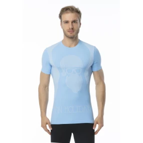 Pánské funkční tričko s krátkým rukávem IRON-IC - Hipster - modrá Barva: Světle modrá, Velikost: