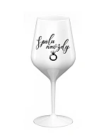 SPOLU NAVŽDY - bílá nerozbitná sklenice na víno 470 ml