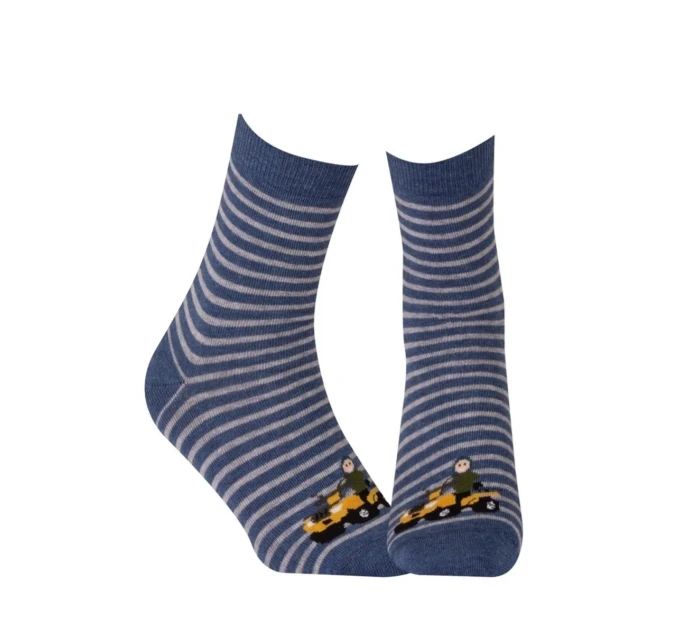 CHLAPECKÉ VZOROVANÉ PONOŽKY 2-6 LET DENIM 21-23