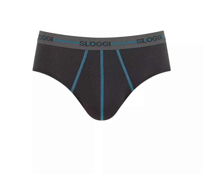 Pánské slipy Start Midi C2P box - BROWN - LIGHT COMBINATION - černnošedé M003 - SLOGGI