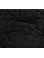 Tenká černá dámská bunda s ozdobným prošíváním (JIN226)