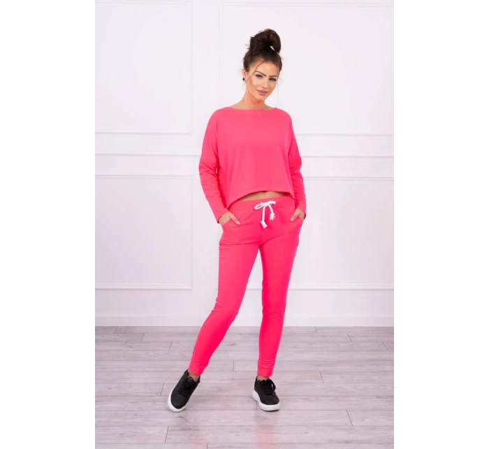 Sada s oversize halenkou růžová neonová Sada s oversize halenkou růžová neonová