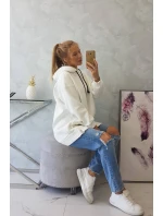 Zateplená mikina se zapínáním na druky ecru Zateplená mikina se zapínáním na druky ecru