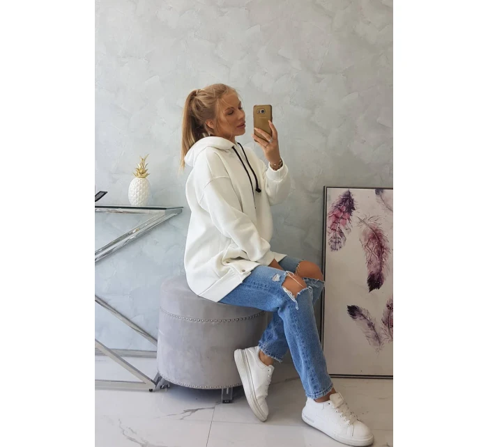 Zateplená mikina se zapínáním na druky ecru Zateplená mikina se zapínáním na druky ecru