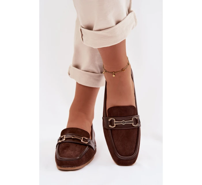 Dámské Mokasíny S Ozdobou Hnědé Palerina Dámské Mokasíny S Ozdobou Hnědé Palerina