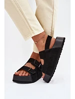 Semišové sandály na platformě Big Star TT274237 Černé Semišové sandály na platformě Big Star TT274237 Černé