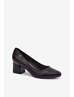 Lodičky na podpatku model 22095176 Černé - VINCEZA