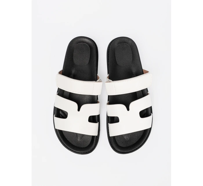 Módní nazouváky bílé dámské platforma Módní nazouváky bílé dámské platforma